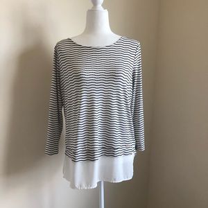 Ivanka Trump B&W Striped Blouse, Size M